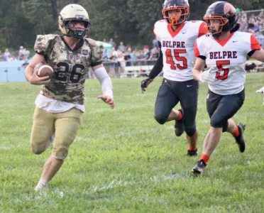 Masters of disguise: Frontier rolls past Belpre, 41-6